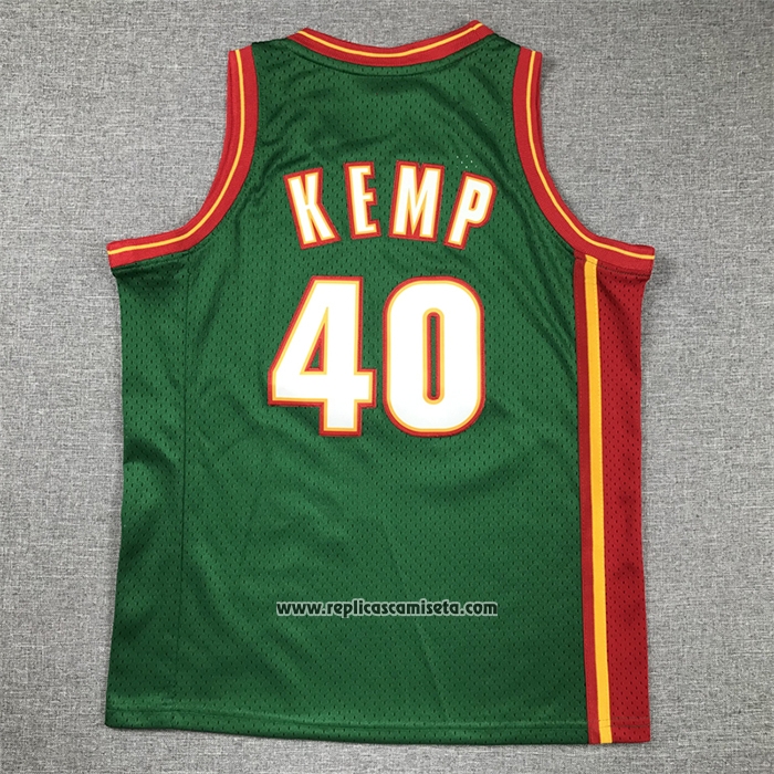 Camiseta Nino Seattle SuperSonics Shawn Kemp #40 Historic Retro Verde